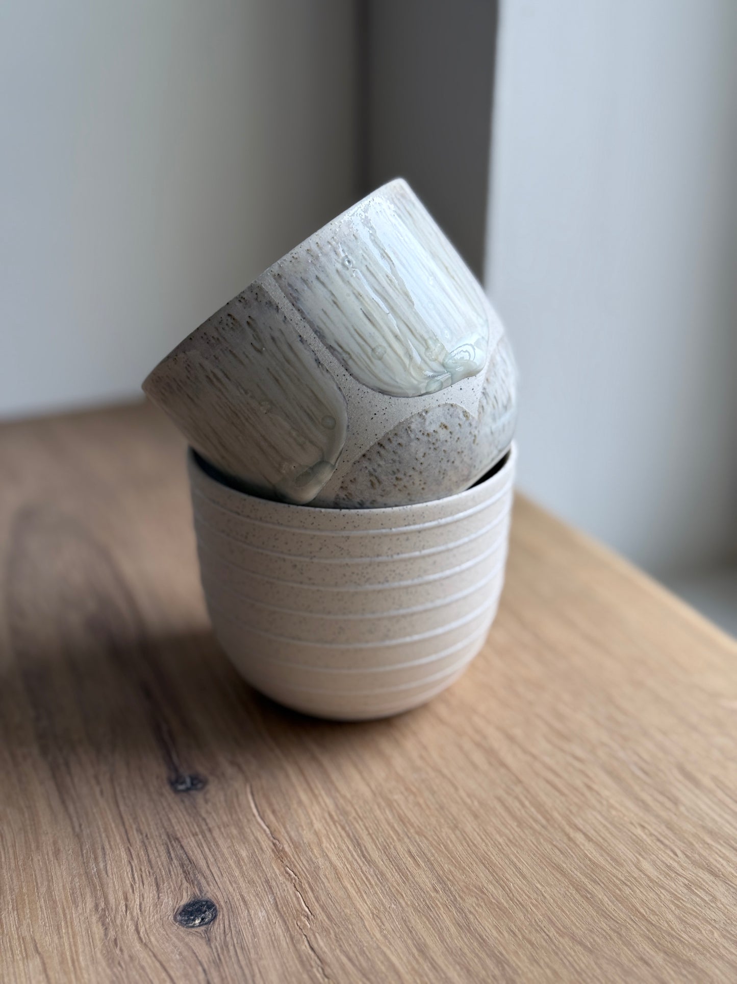 Coffee Cup, Matt White/ Brush (250 ml)