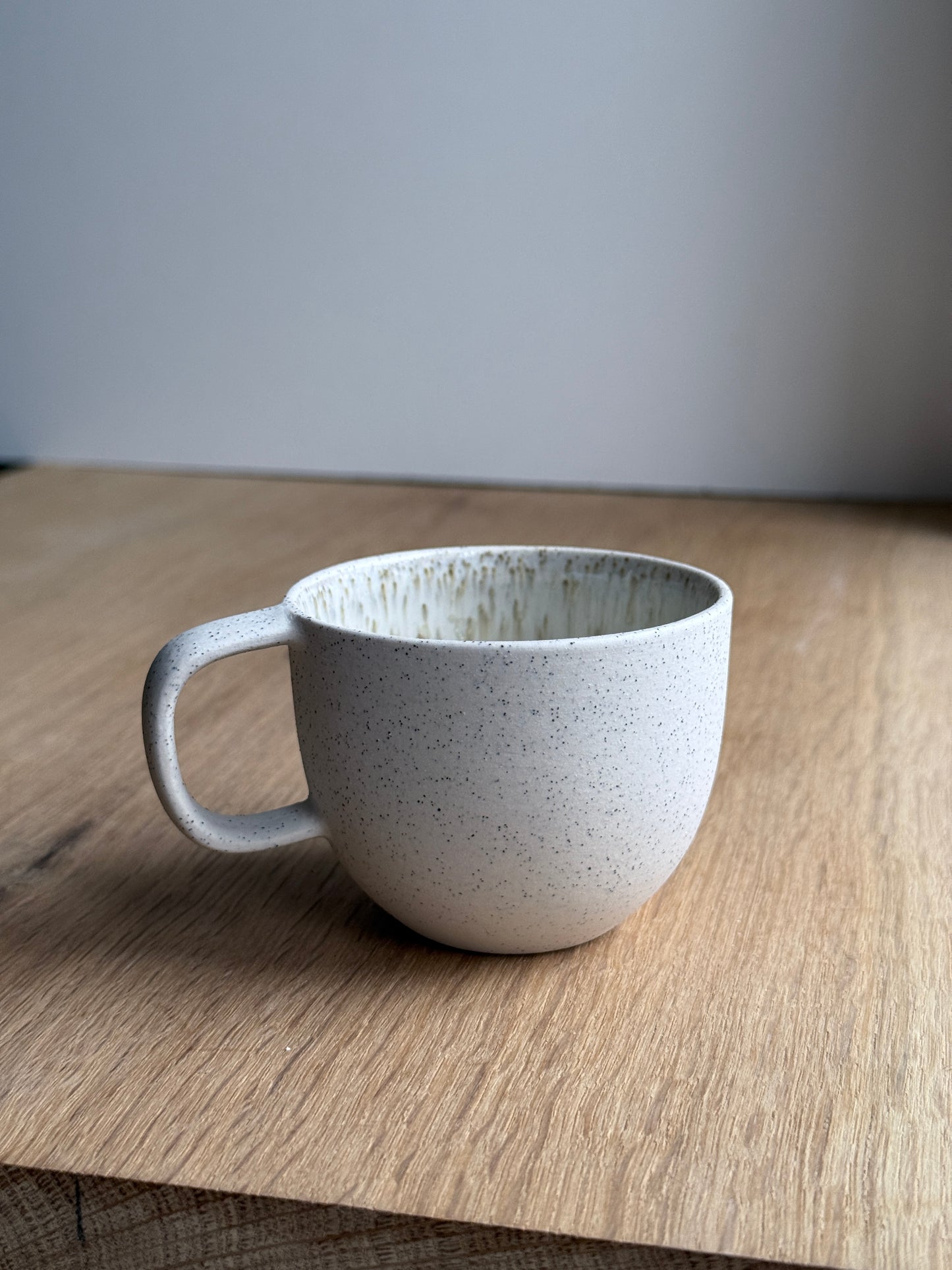 Cortado Cup with handle, Matt White w/Crystal glaze (130ml)