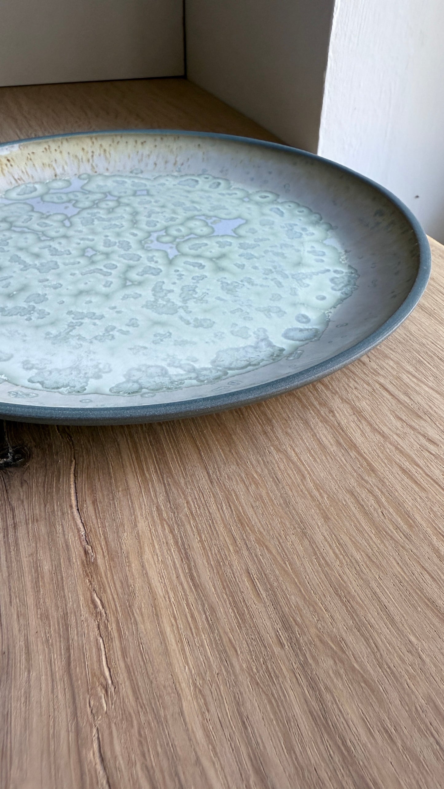 Lunch Plate, Petrol Blue w. crystal Glaze