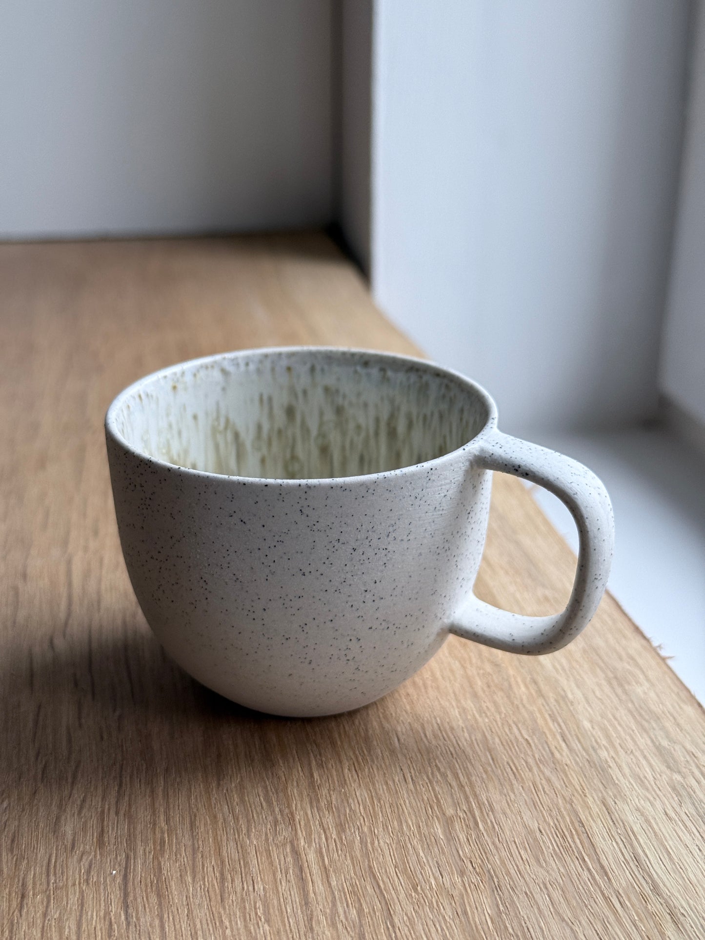 Cortado Cup with handle, Matt White w/Crystal glaze (130ml)