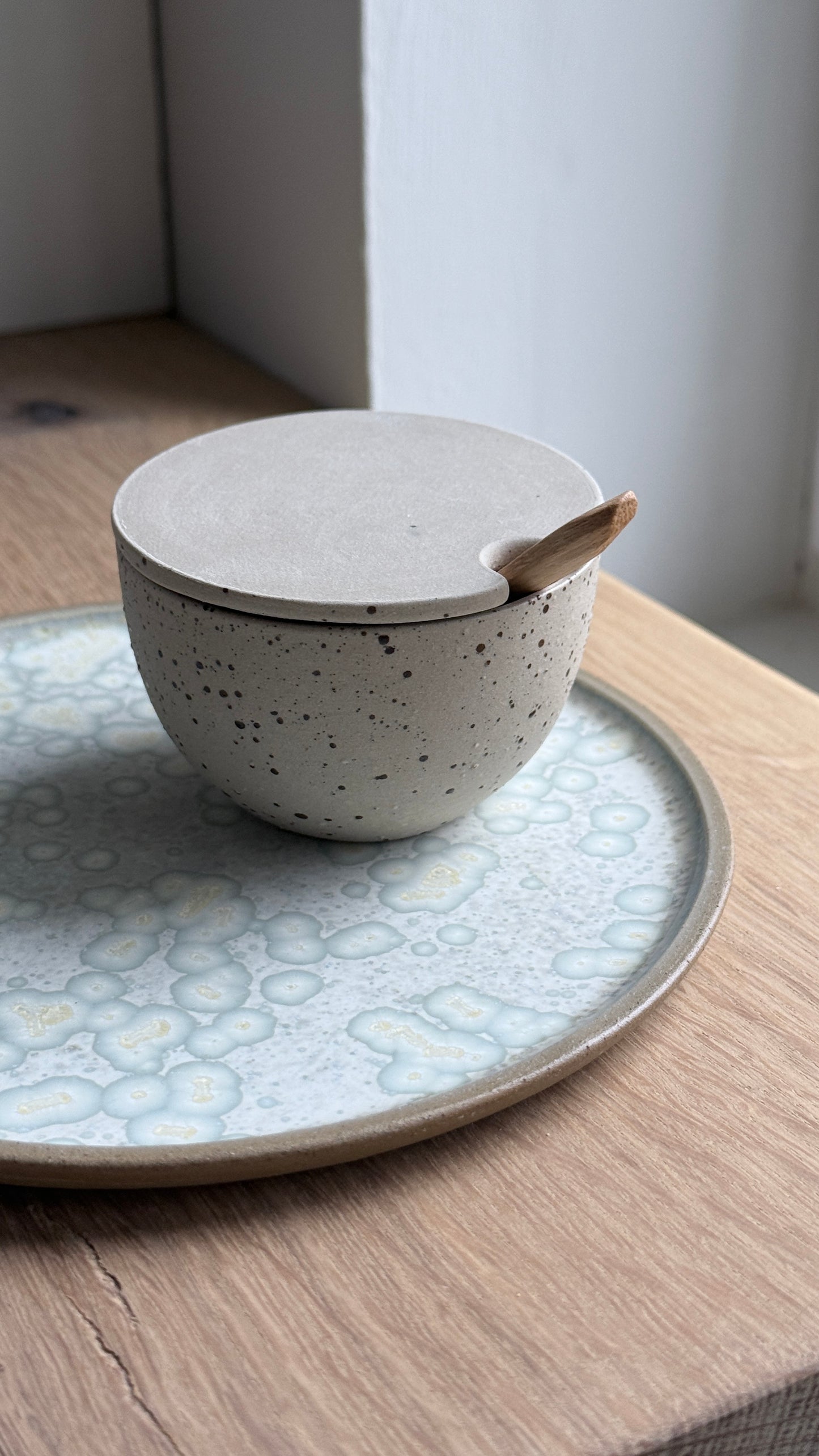 Dessert / Sushi plate, Dark Brown w/ crystal glaze