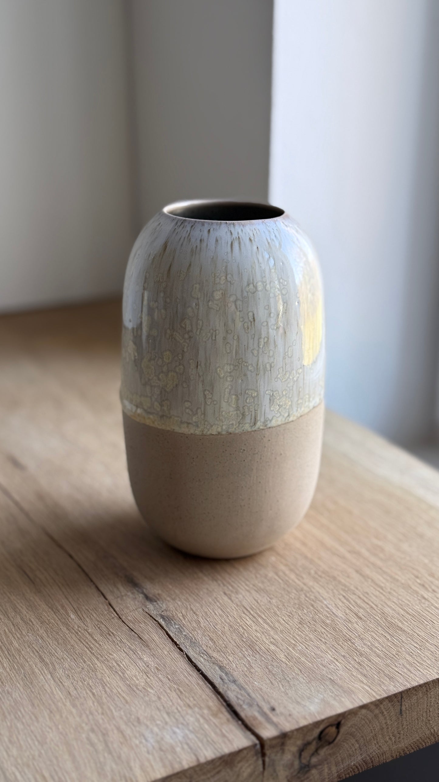 Vase, Large Wide, Sand & Dip