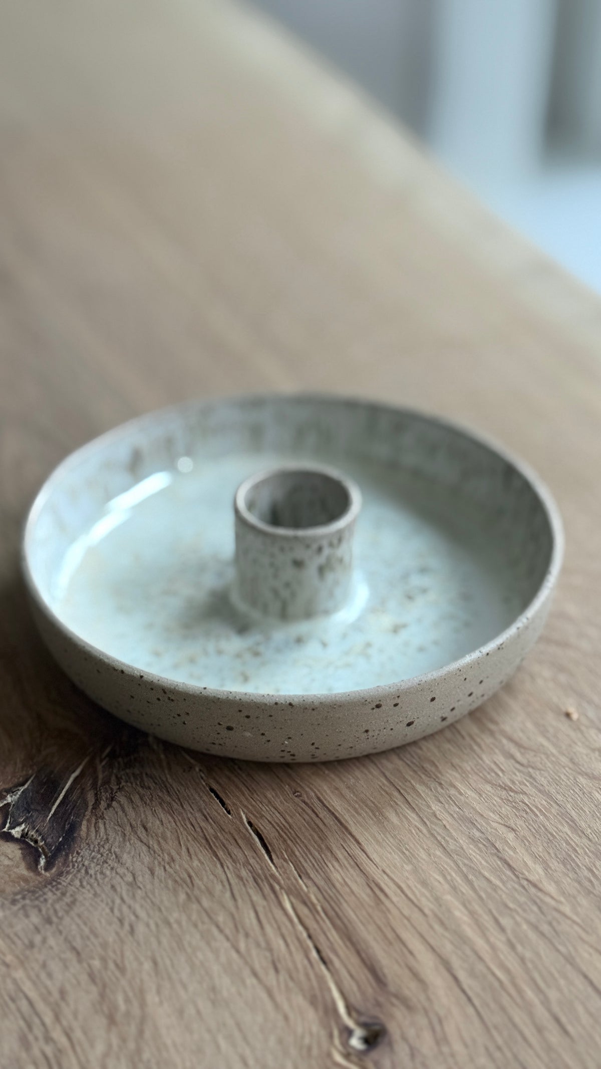 Candlestick, Sand & Dots w/ crystal glaze