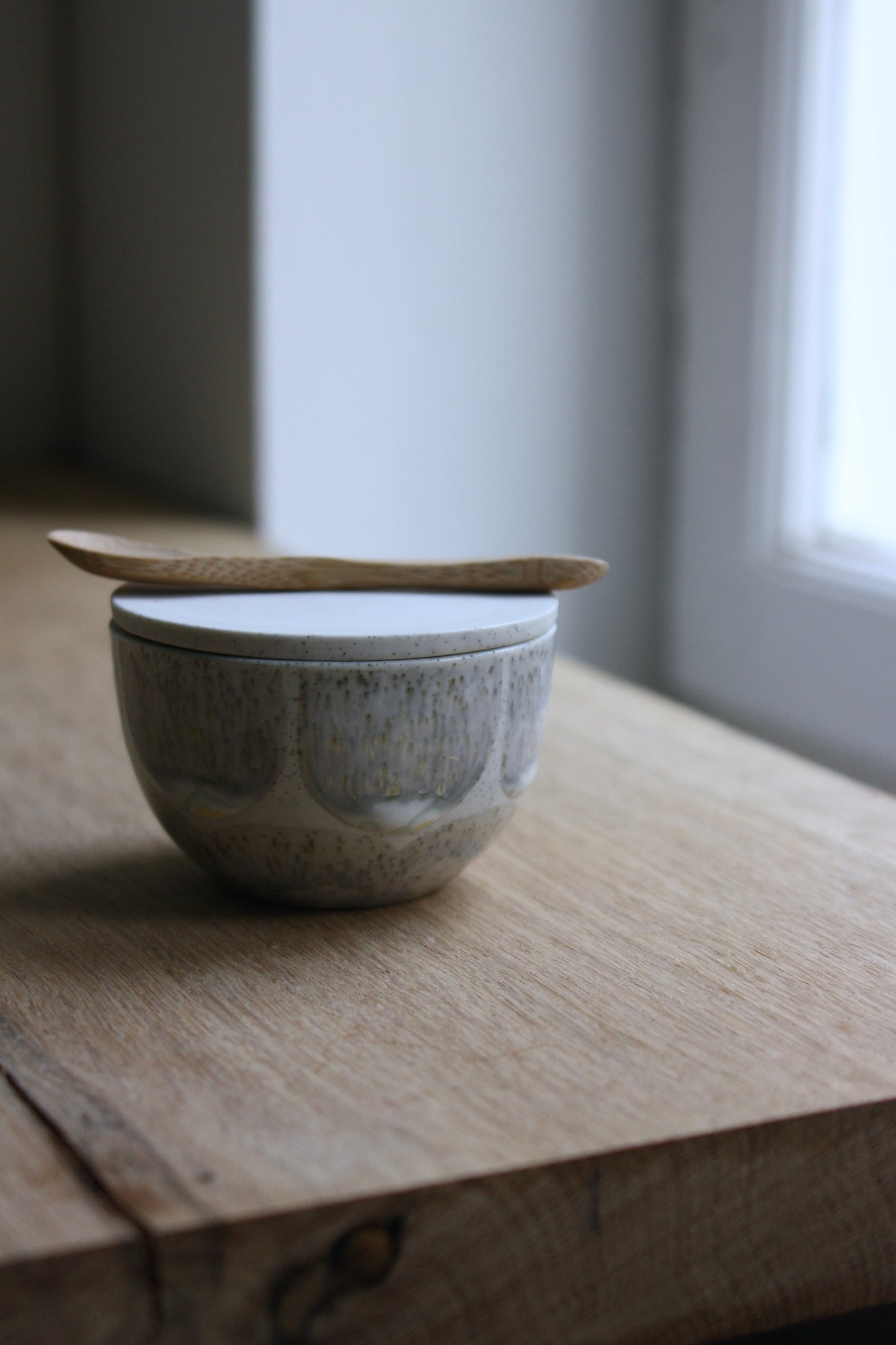 Lidded Bowl, w/Spoon, Brush