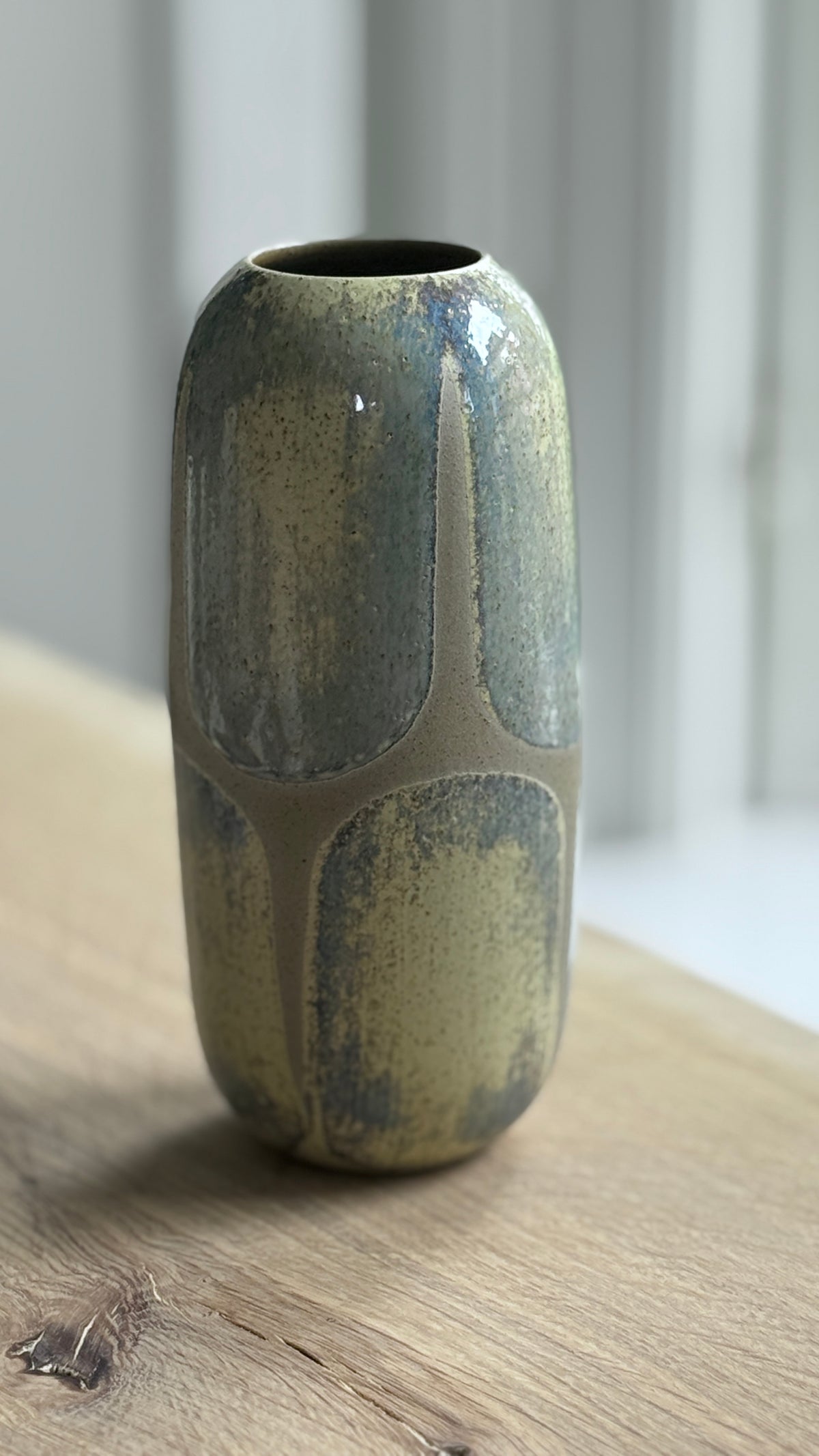 Vase, Large Tall, Brown / Brush