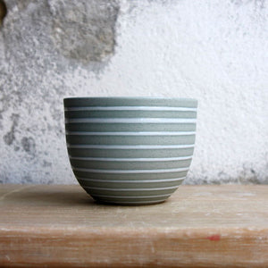 Espresso Cup, Stone Blue w/ glazed stripes (75 ml)