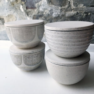 Lidded Bowl, Light Stone Grey