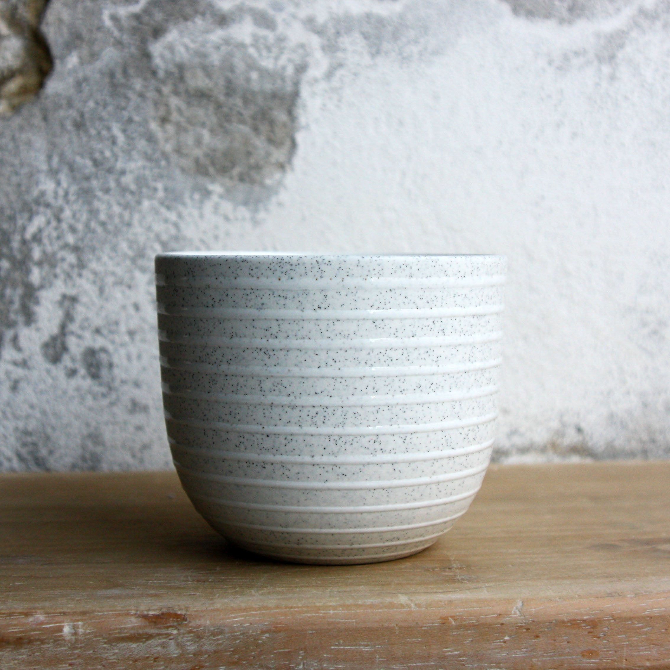 Coffee Cup, Light Stone Grey w/ glazed stripes (250 ml)