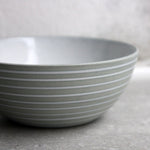 Breakfast bowl, Stone Blue w/ glazed stripes