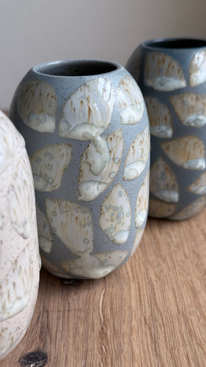 Vase Small, Stone blue With Glaze Deco