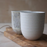 Coffee Cup, Light Stone Grey w/ glazed stripes (200 ml)