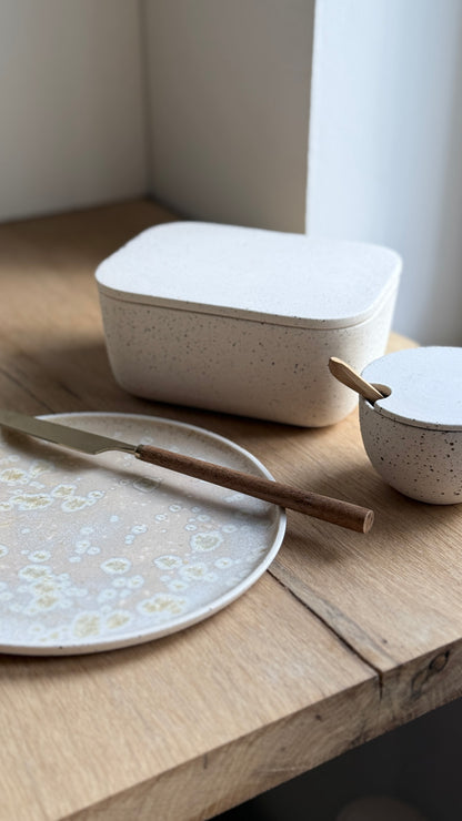 Butter Dish, Dots w/ lid