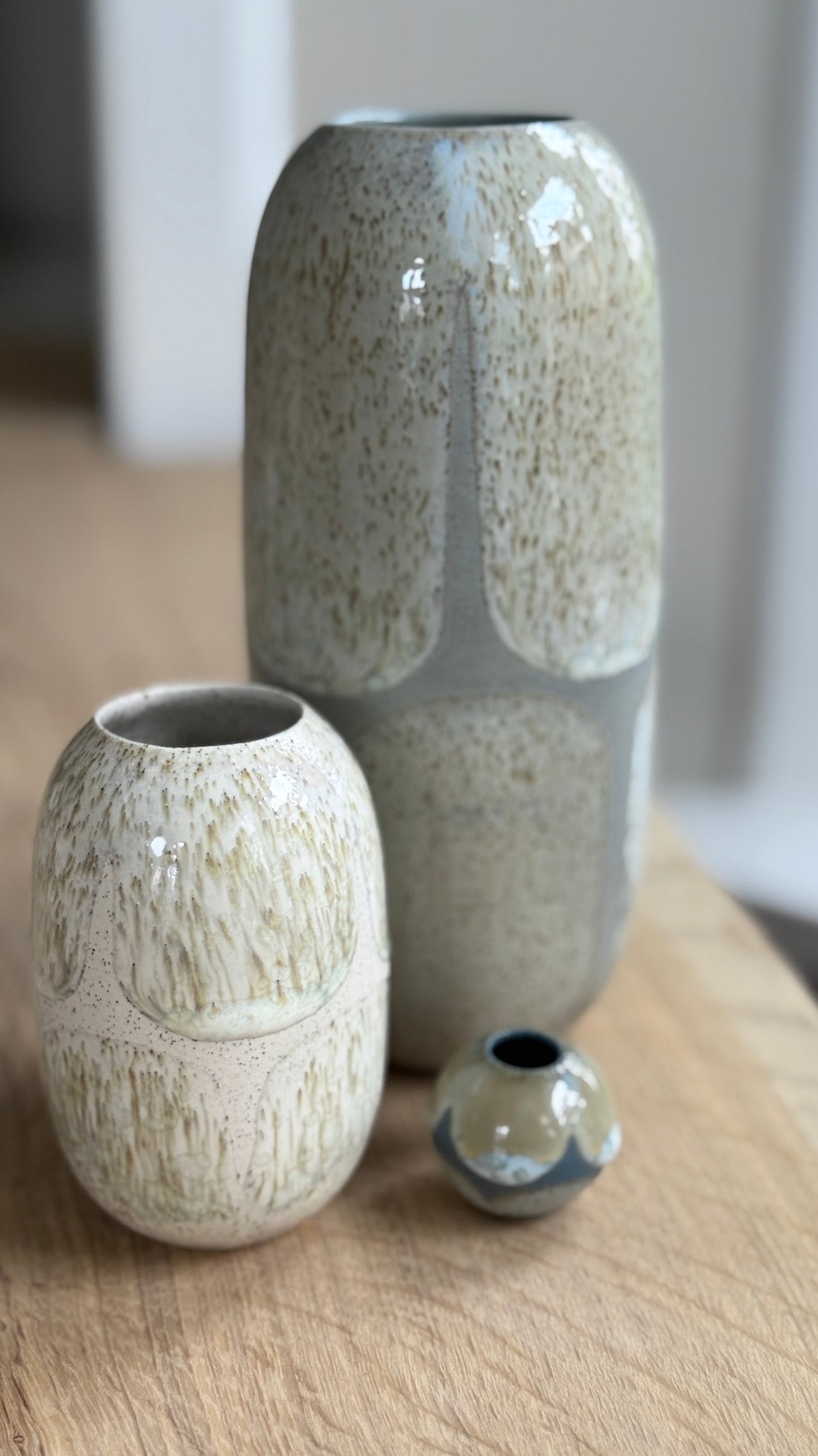 Vase, Large Tall, Stone Green / Brush (Kopi)