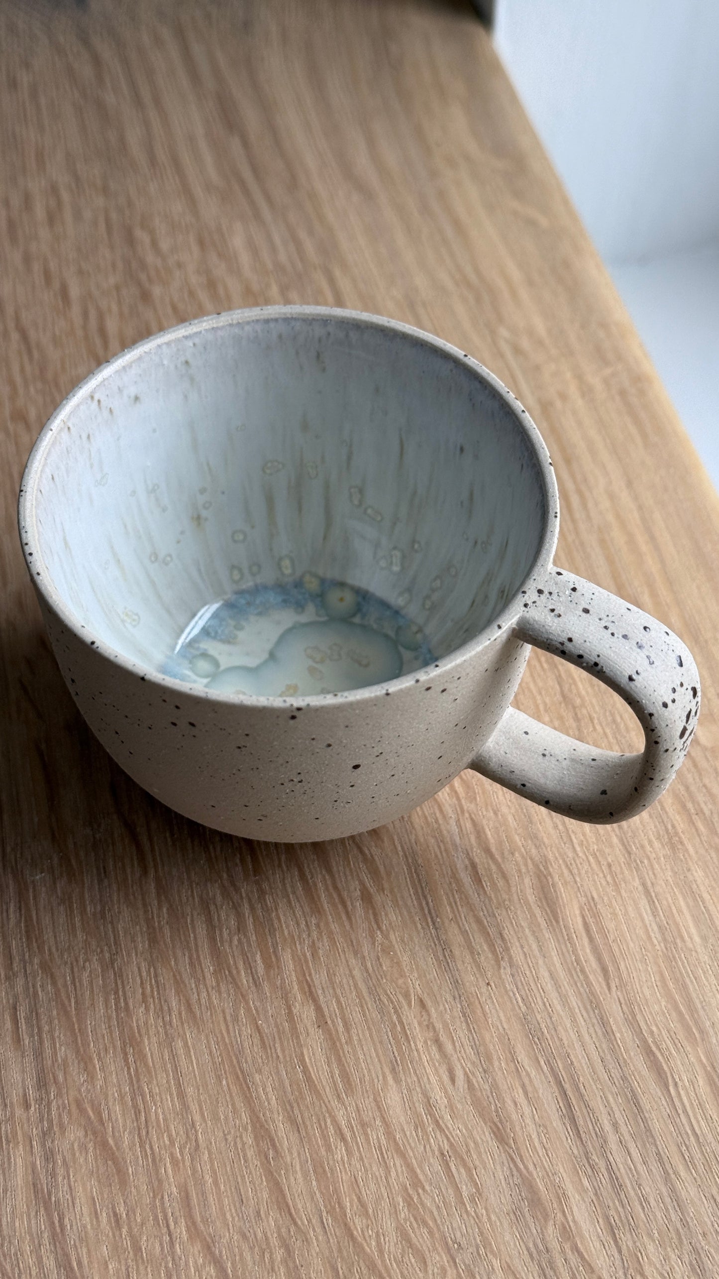 Cortado Cup with handle, Sand & Dots w/Crystal glaze (130 ml)