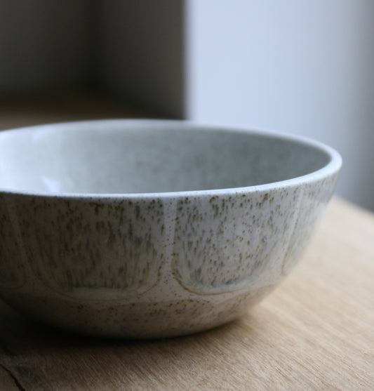 Pasta bowl, Light Stone Grey w/ brush strokes