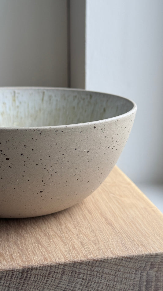 Ramen / Pasta Bowl, Sand & Dots w/ Crystal Glaze