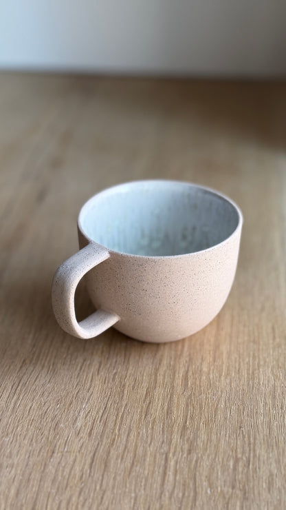 Cortado Cup with handle, Light Rose w/Crystal glaze (130 ml)