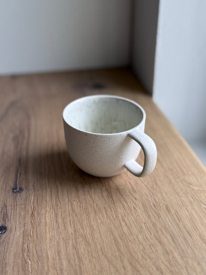 Cortado Cup with handle, Matt White w/Crystal glaze (130ml)