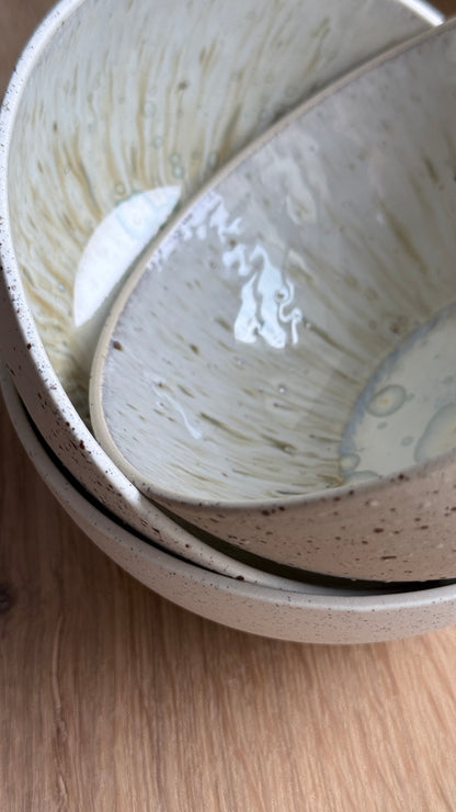 Breakfast bowl, Sand & Dots w/ Crystal Glaze