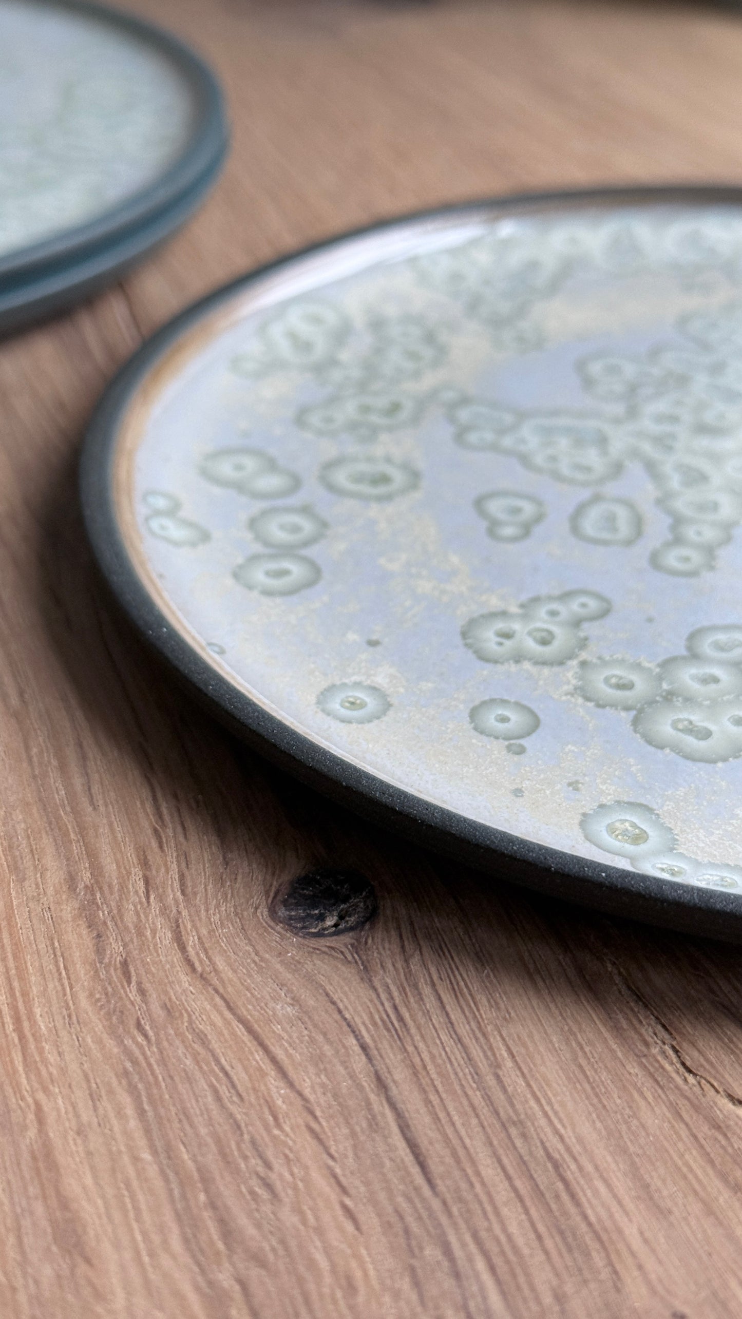 Dessert / Sushi plate, Black w/ crystal glaze