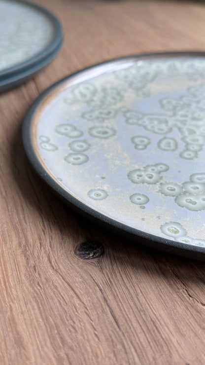 Dessert / Sushi plate, Black w/ crystal glaze