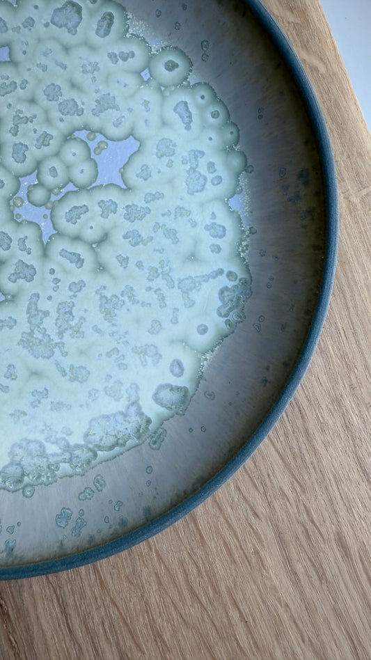 Lunch Plate, Petrol Blue w. crystal Glaze