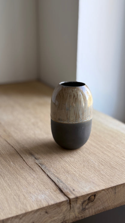 Vase Small, Matt Black & Dip