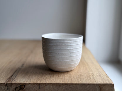 Coffee Cup, Light Stone Grey w/ glazed stripes (250 ml)