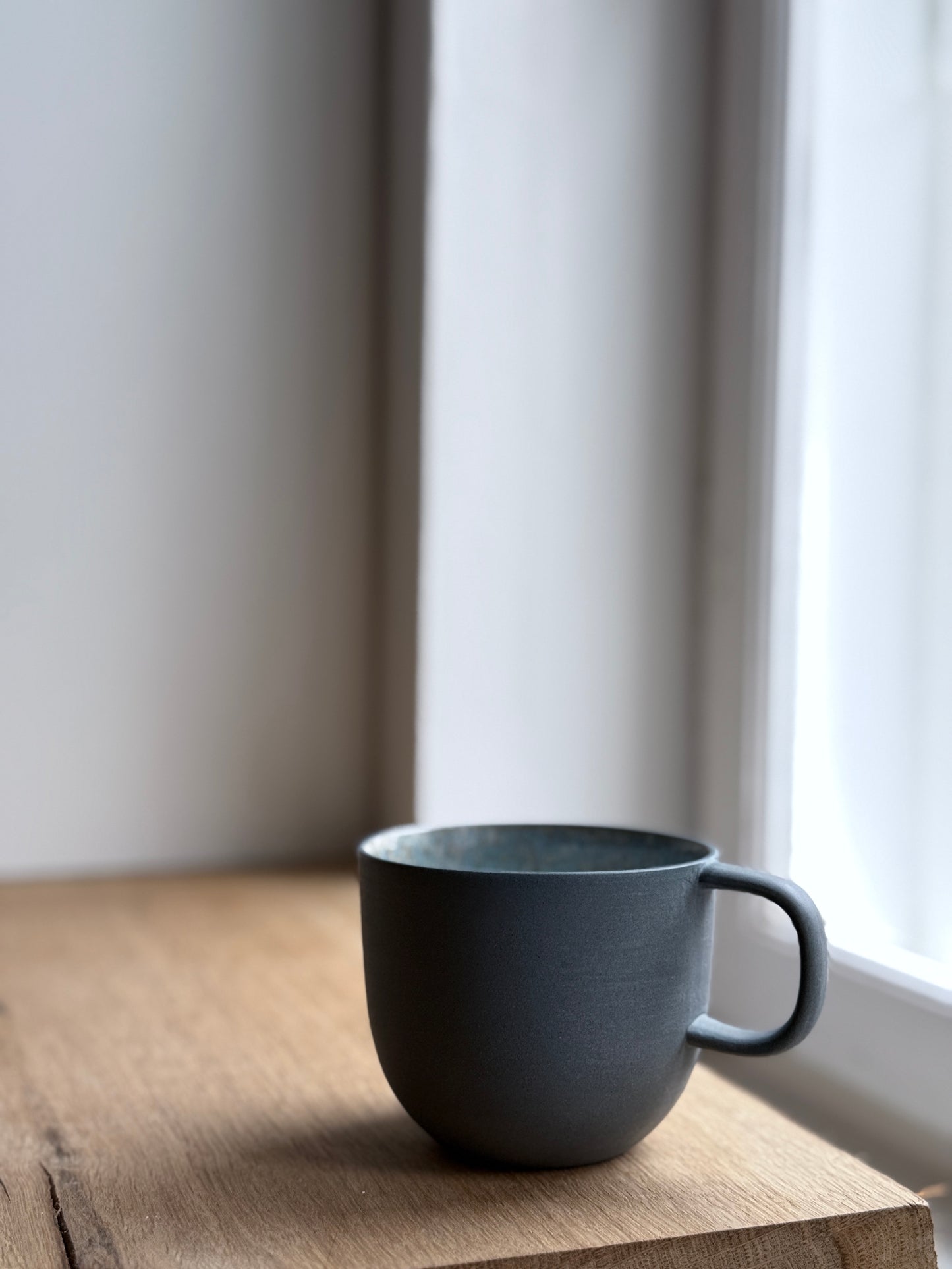 Mug with handle, Petrol Blue w/Crystal glaze (250 ml)