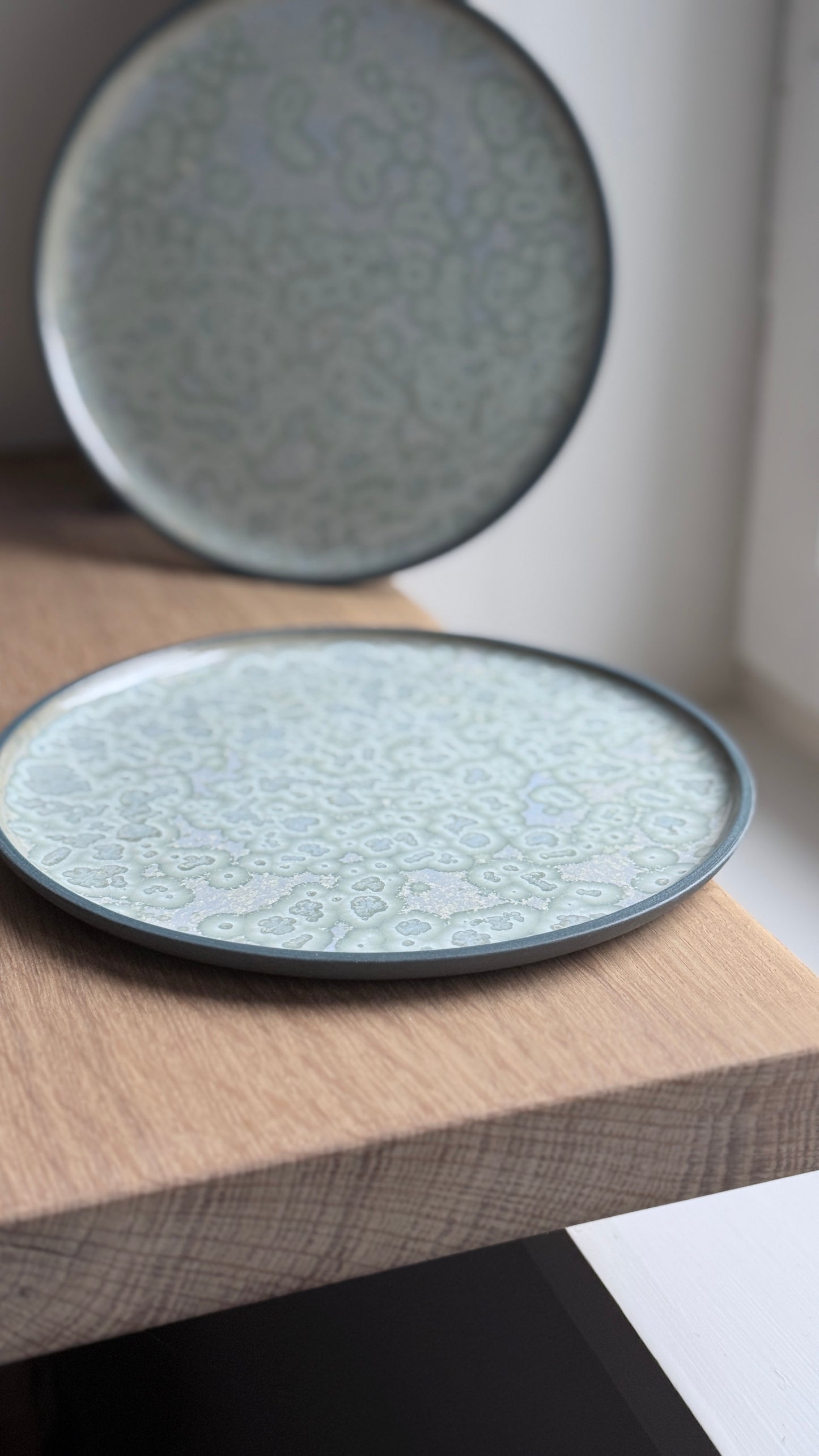 Dessert / Sushi plate, Petrol Blue w/ crystal glaze