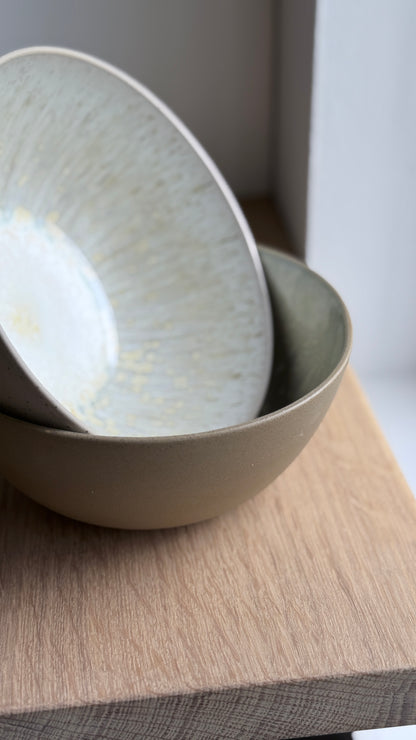 Ramen / Pasta Bowl, Sand & Dots w/ Crystal Glaze