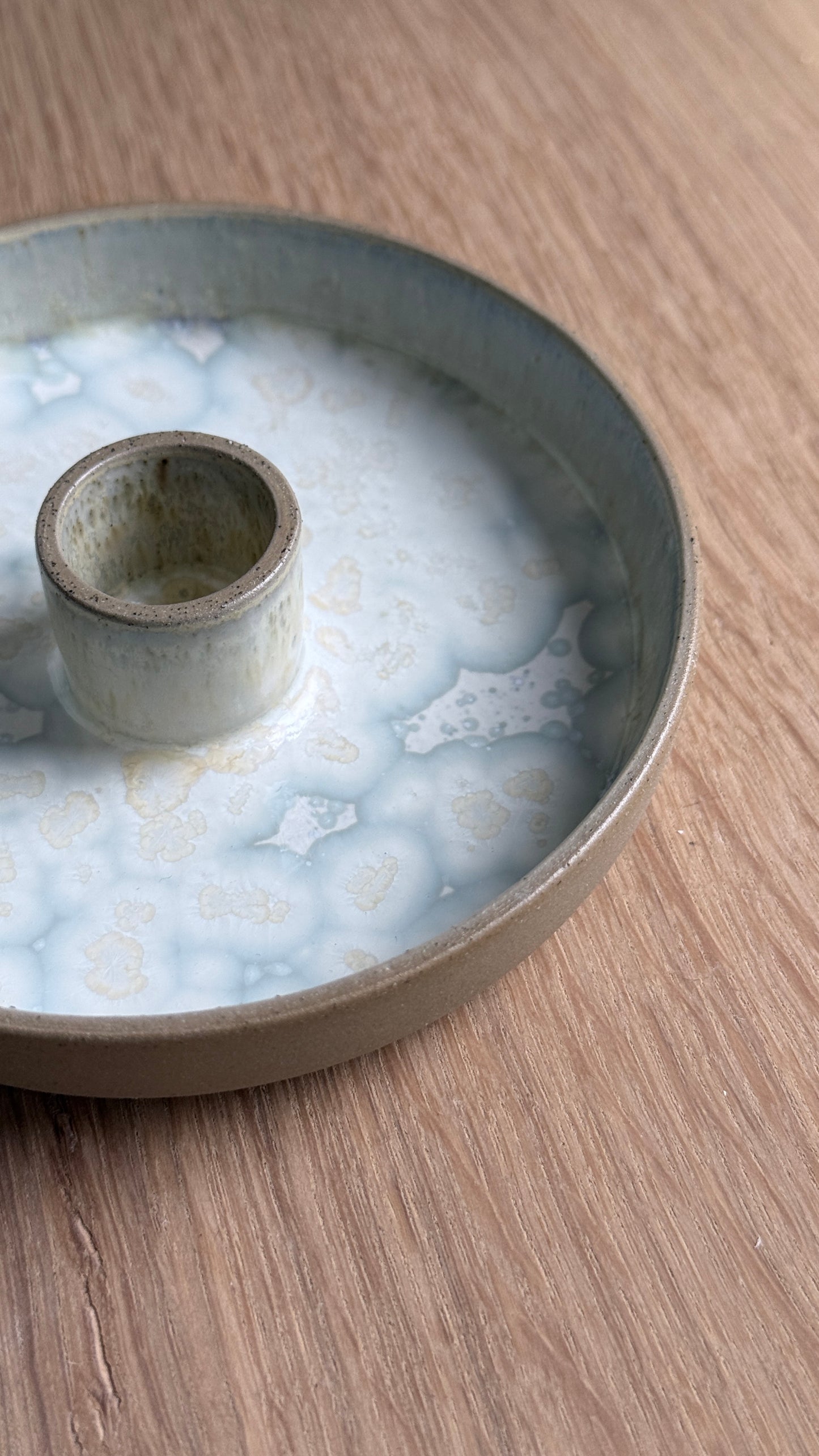 Candlestick, Dark Brown w/ crystal glaze