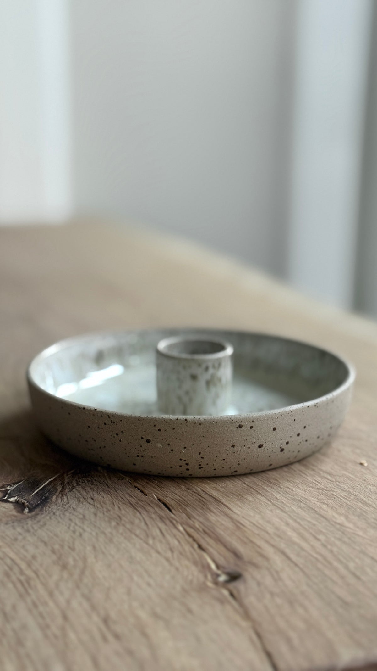 Candlestick, Sand & Dots w/ crystal glaze