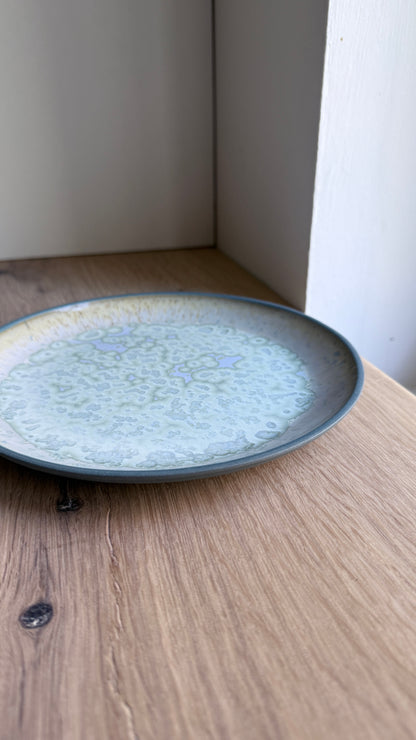 Lunch Plate, Petrol Blue w. crystal Glaze