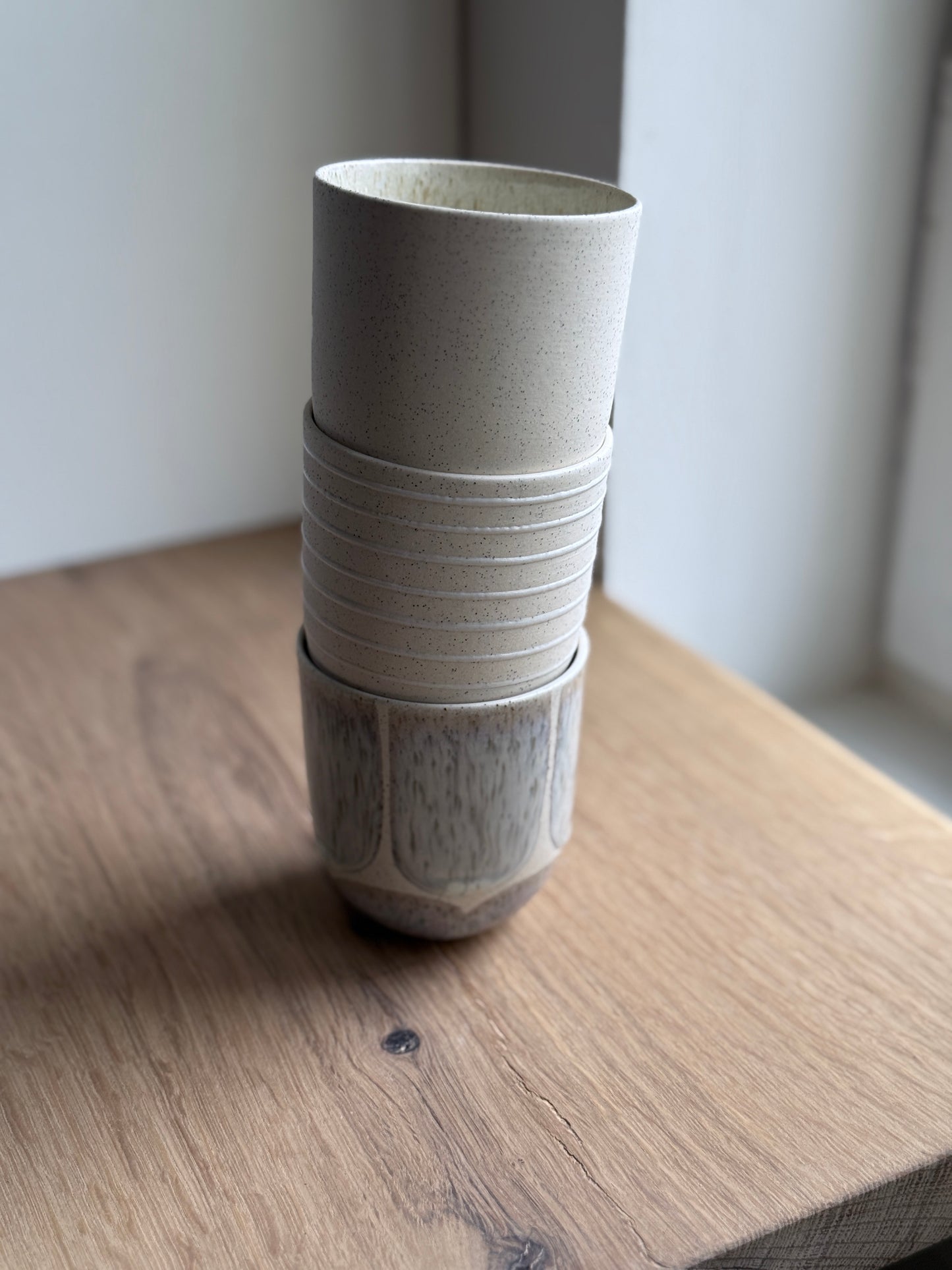 Coffee Cup, Matt White/ Stripes (200 ml)