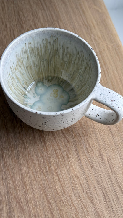 Cortado Cup with handle, Dots w/Crystal glaze (130 ml)