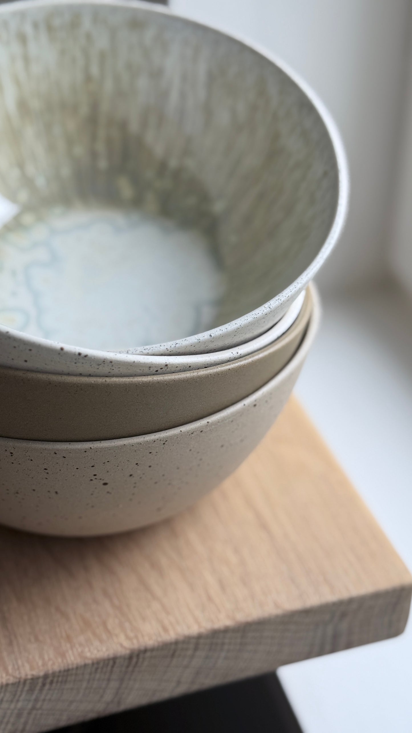 Ramen / Pasta Bowl, Matt White w/ Crystal Glaze