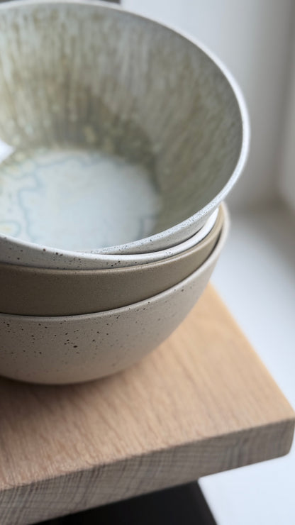 Ramen / Pasta Bowl, Matt White w/ Crystal Glaze