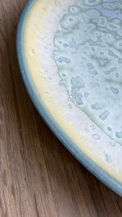 Lunch Plate, Petrol Blue w. crystal Glaze