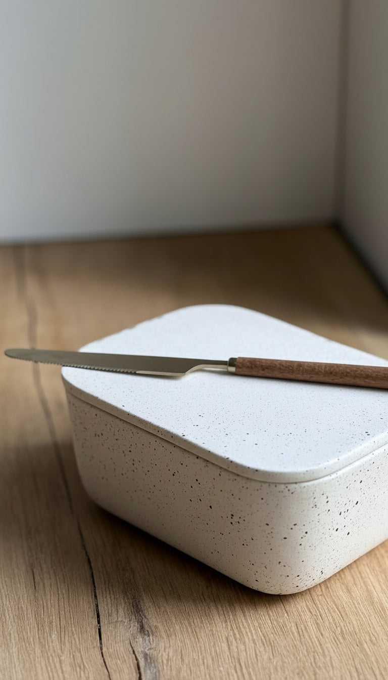 Butter Dish, Dots w/ lid
