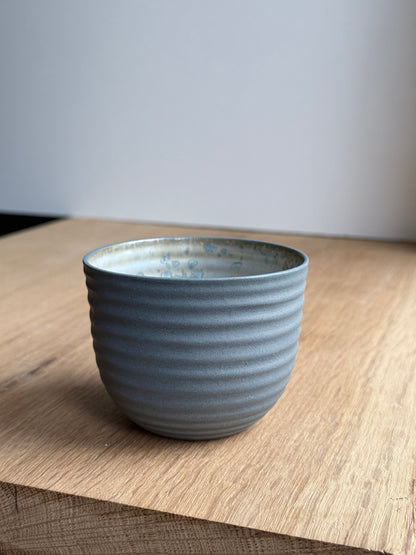 Textured Cup, Petrol w/ crystal glaze (200 ml)