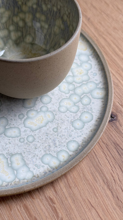 Dessert / Sushi plate, Dark Brown w/ crystal glaze