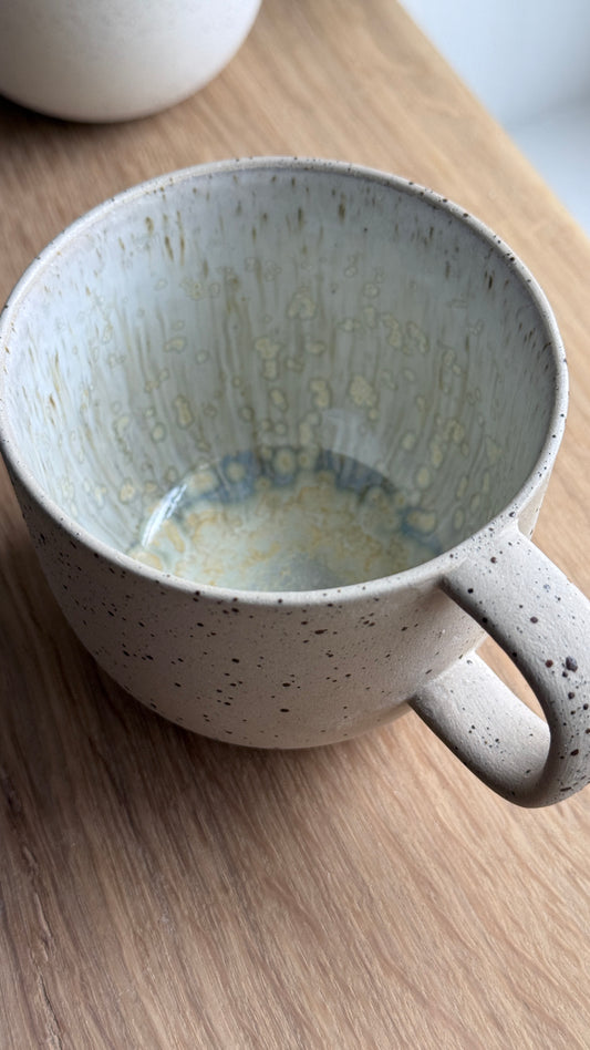 Mug with handle, Sand & Dots w/Crystal glaze (250 ml)