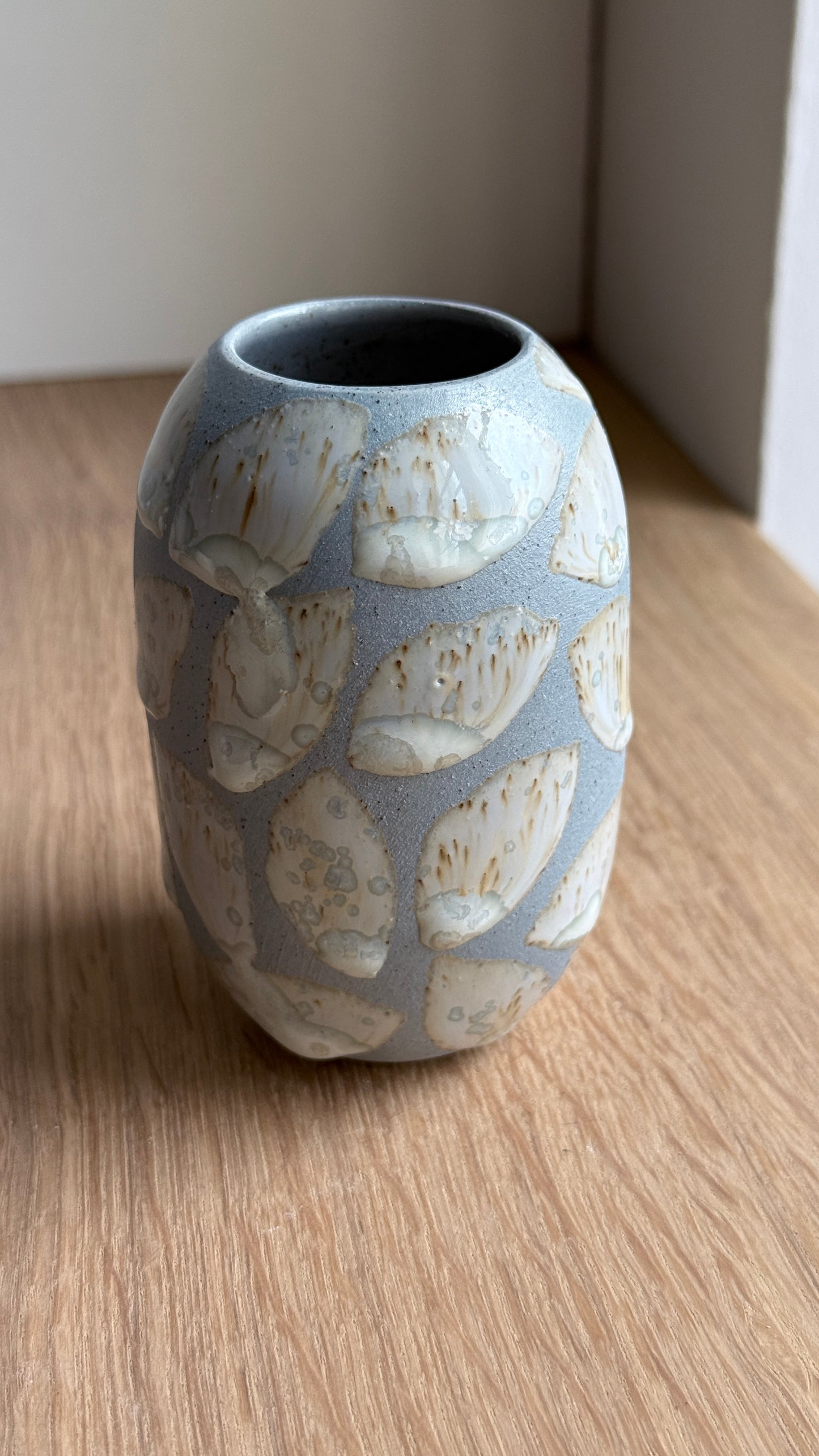 Vase Small, Stone blue With Glaze Deco