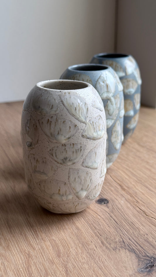 Vase Small, Matt White w/Glaze Deco