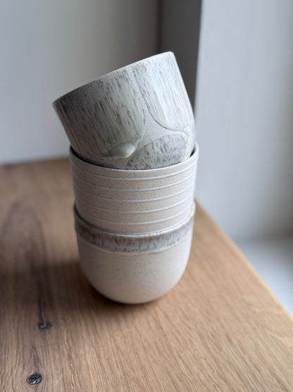 Coffee Cup, Matt White/ Brush (250 ml)