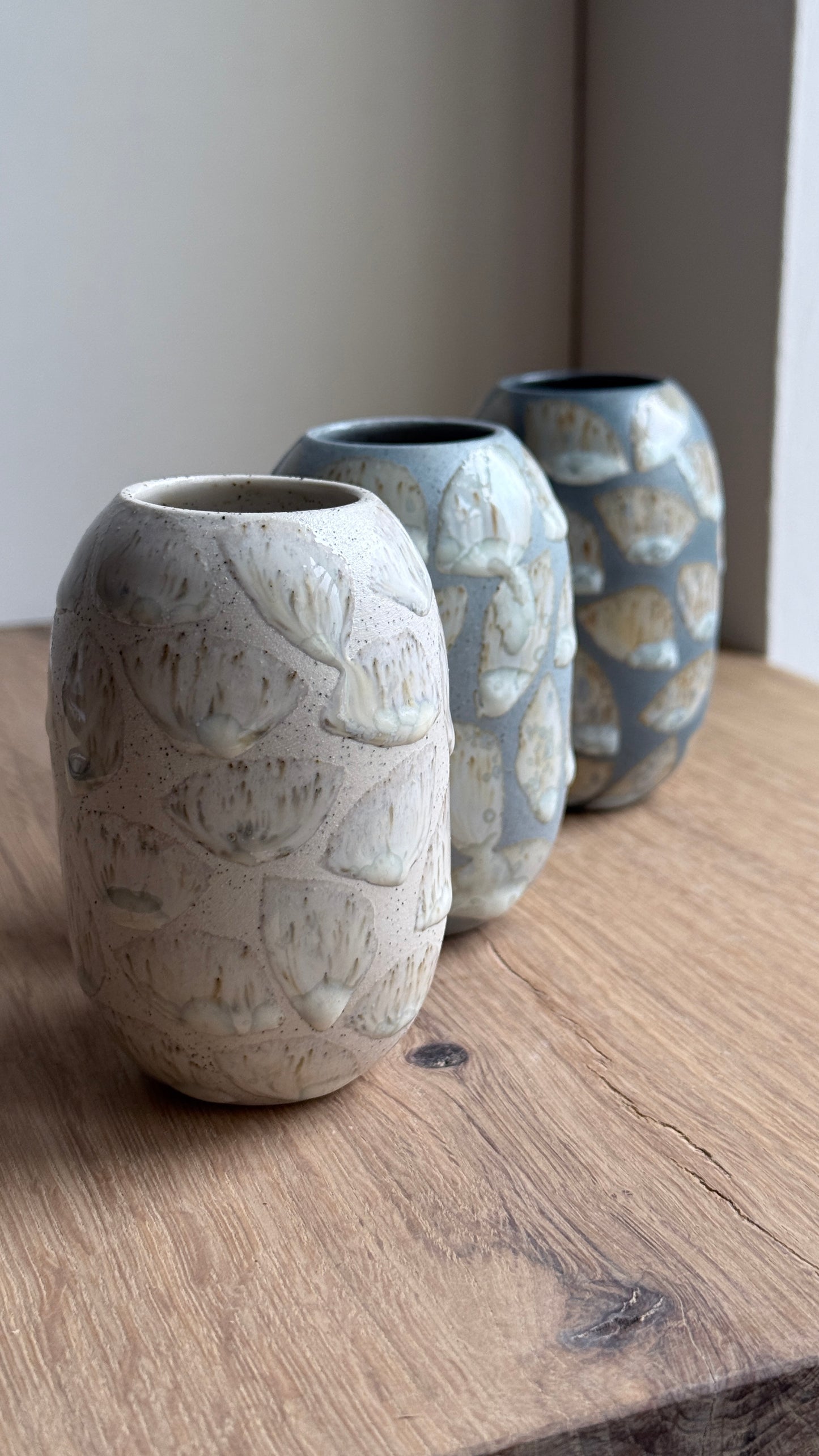 Vase Small, Stone blue With Glaze Deco