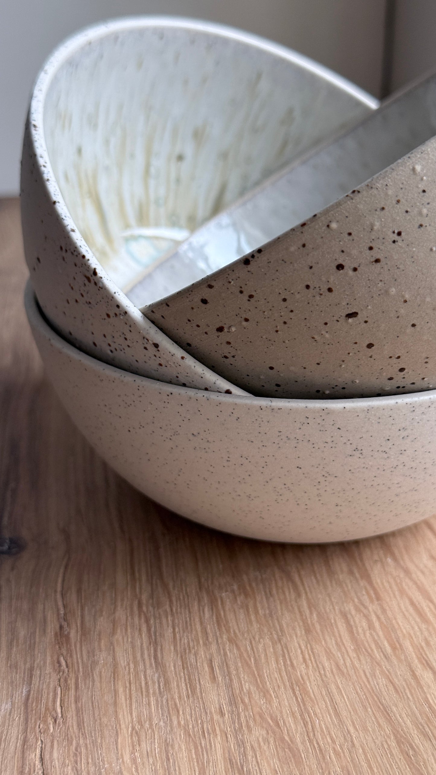 Breakfast bowl, Sand & Dots w/ Crystal Glaze