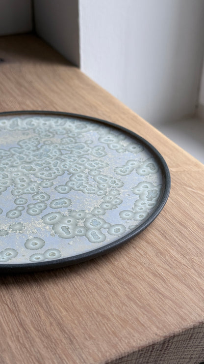 Dessert / Sushi plate, Black w/ crystal glaze