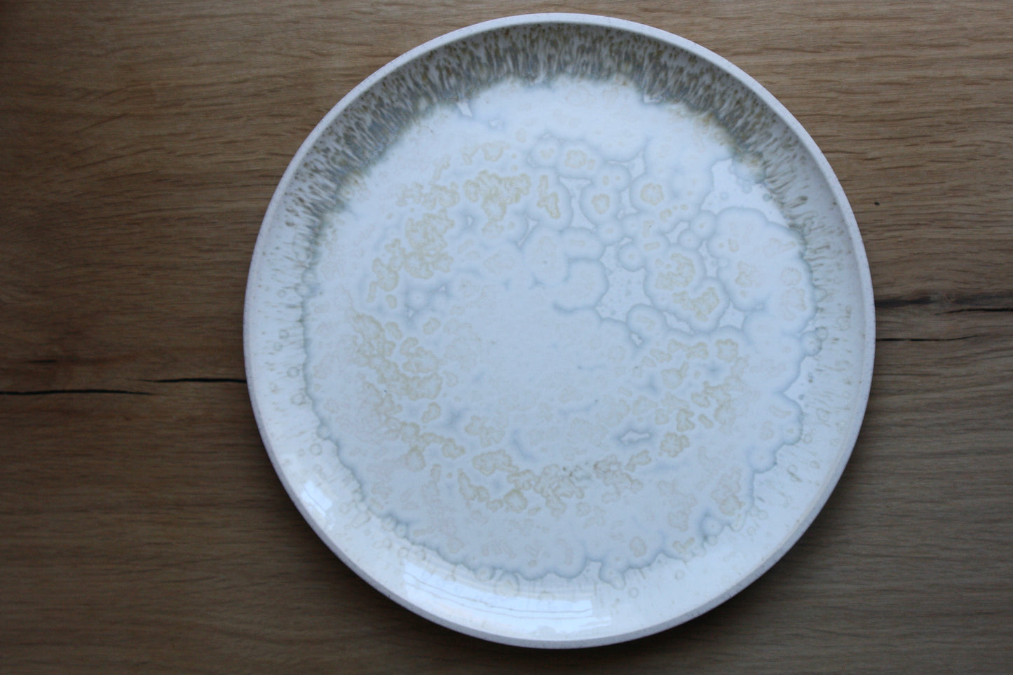 Dinner Plate, Matt White /w Crystal Glaze